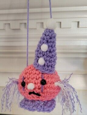 Halloween Clown Hangar Dangler Vintage Look Decoration Ornament Pink Purple
